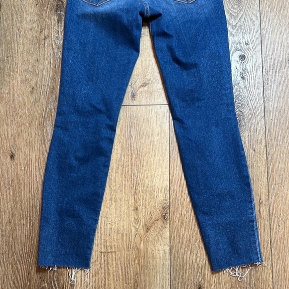 FRAME Ripped High Waist Raw Hem Skinny Crop Jeans in Gaby Wash Size 25 - Picture 8 of 10